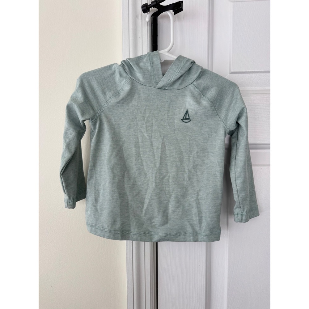 Tommy Bahama Toddler Boys Hoodie Sage Green Heathered Sailboat Logo 18M Pullover